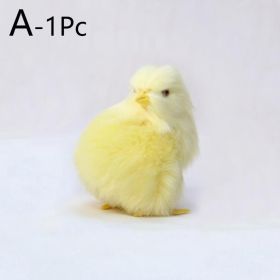 1pc Simulated Little Chick Figurine Lifelike Chicken Figurines Animal Figurine Realistic Chicken Photography Props Easter Supplies Easter Toy (Style: 01)