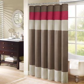 Faux Silk Shower Curtain (Color: as Pic)